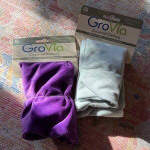 Purple and green Zippered Wetbag Set